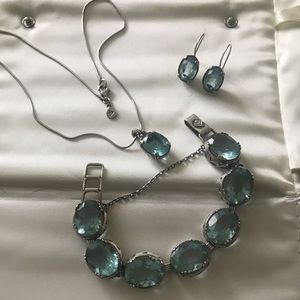 Silpada sterling silver with Blue stones set of 3